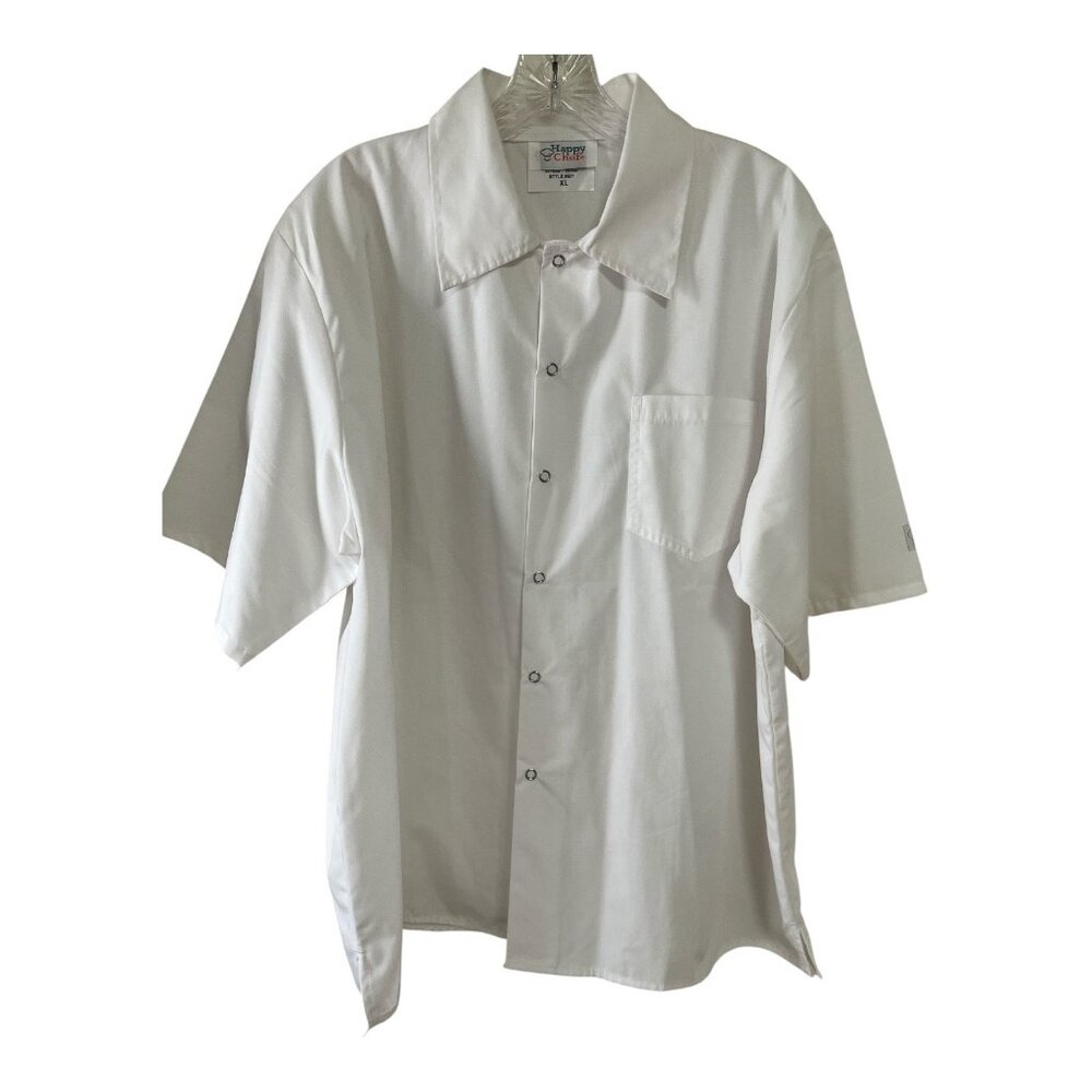 Vintage Happy Chef White Short Sleeve Chef Shirt – Style #501 – Size XL – Early